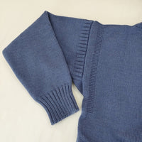 Guernsey Woollens ウール サイズ40 ガンジー セーター ニット ブルー メンズ ガンジーウーレンズ【中古】5-0208T♪