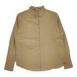 humoresque highneck frill shirt KA2201c 定価51700円 シルクコットン ハイネック 長袖シャツ ベージュ レディース ユーモレスク【中古】5-0309M♪