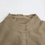 humoresque highneck frill shirt KA2201c 定価51700円 シルクコットン ハイネック 長袖シャツ ベージュ レディース ユーモレスク【中古】5-0309M♪