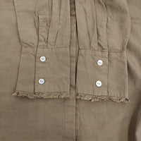 humoresque highneck frill shirt KA2201c 定価51700円 シルクコットン ハイネック 長袖シャツ ベージュ レディース ユーモレスク【中古】5-0309M♪