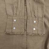 humoresque highneck frill shirt KA2201c 定価51700円 シルクコットン ハイネック 長袖シャツ ベージュ レディース ユーモレスク【中古】5-0309M♪