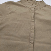 humoresque highneck frill shirt KA2201c 定価51700円 シルクコットン ハイネック 長袖シャツ ベージュ レディース ユーモレスク【中古】5-0309M♪