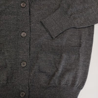 MARGARET HOWELL FINE WOOL 578-3264003 ウールニット カーディガン 23AW チャコールグレー レディース マーガレットハウエル【中古】5-0915T∞