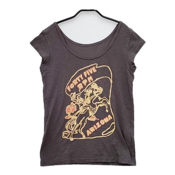 45R/45rpm カウボーイ アリゾナ ノースリーブ Ｔシャツ カットソー グレー レディース フォーティーファイブアールピーエム【中古】5-0521S∞