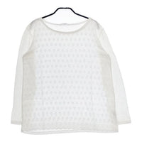45R/45rpm カットワークTシャツ 定価19800円 長袖Ｔシャツ カットソー ロンＴ ホワイト レディース フォーティーファイブアールピーエム【中古】5-0324M∞