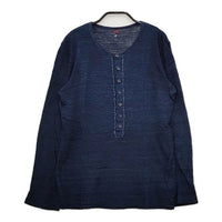 45R/45rpm インディゴ ハーフボタン 長袖Ｔシャツ カットソー ロンＴ ネイビー レディース フォーティーファイブアールピーエム【中古】5-0324M∞