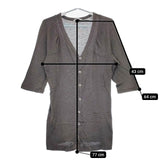 45R/45rpm 七分袖 コットン ロング カーディガン グレー レディース フォーティーファイブアールピーエム【中古】5-0416M∞