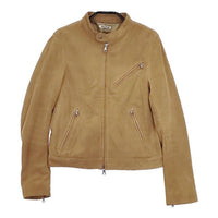 FREAK'S STORE 163-3519 スウェード やぎ革 レザー ライダース ジャケット ブルゾン ベージュ レディース フリークスストア【中古】5-0906T∞