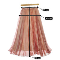 AMERI プリーツ UND 2WAY SHEER CHAMBRAY SKIRT ロングスカート ピンク レディース アメリ【中古】5-0416M∞