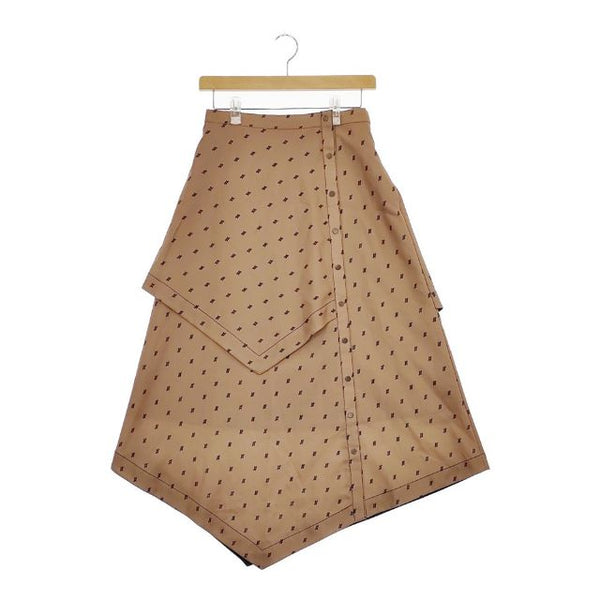 AMERI NDRESSED MONOGRAM HEM DESIGN SKIRT ロングスカート キャメル レディース アメリ【中古】5-0416M∞