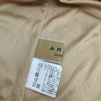 AMERI UNDRESSED MONOGRAM DRAPE COLLAR BLOUSE  モノグラム柄 ドレープ ブラウス シャツ キャメル レディース アメリ【中古】5-0416M∞