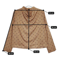 AMERI UNDRESSED MONOGRAM DRAPE COLLAR BLOUSE  モノグラム柄 ドレープ ブラウス シャツ キャメル レディース アメリ【中古】5-0416M∞