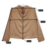 AMERI UNDRESSED MONOGRAM DRAPE COLLAR BLOUSE  モノグラム柄 ドレープ ブラウス シャツ キャメル レディース アメリ【中古】5-0416M∞
