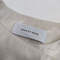 adam et Rope レザーライクタフタジレ ノースリーブジャケット ベルト付き ベスト ベージュ レディース アダムエロペ【中古】5-0416M∞