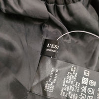 JOURNAL STANDARD L'essage プリーツ ストライプ オールインワン ツナギ ブラック グレー レディース ジャーナルスタンダードレサージュ【中古】5-0416M∞