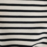 mizuiro-ind ボーダー ワイド チュニック 長袖Ｔシャツ カットソー ロンＴ ホワイト ブラック レディース ミズイロインド【中古】5-0324M∞