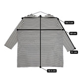 mizuiro-ind ボーダー ワイド チュニック 長袖Ｔシャツ カットソー ロンＴ ホワイト ブラック レディース ミズイロインド【中古】5-0324M∞
