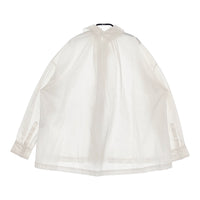 Toujours 未使用 コットンシルクギンガムチェッククロスフリルシャツ 定価46200円 ブラウス 23SS ホワイト レディース トゥジュー【中古】5-0323M♪