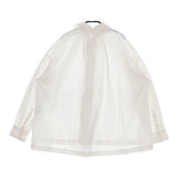 Toujours 未使用 コットンシルクギンガムチェッククロスフリルシャツ 定価46200円 ブラウス 23SS ホワイト レディース トゥジュー【中古】5-0323M♪