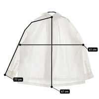 Toujours 未使用 コットンシルクギンガムチェッククロスフリルシャツ 定価46200円 ブラウス 23SS ホワイト レディース トゥジュー【中古】5-0323M♪