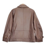 CINQUANTA IENA別注 LEATHER BZ レザーブルゾン 定価187000円 ジャケット 24AW ブラウン レディース チンクワンタ【中古】5-0131M♪