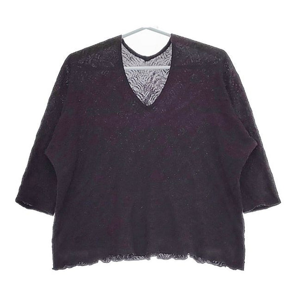 JURGEN LEHL J0142UB521 コットン 日本製 長袖Ｔシャツ カットソー ロンＴ パープル系 レディース ヨーガンレール【中古】5-0416M∞