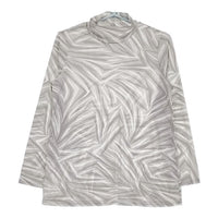 EVEX by KRIZIA 柄 ハイネック サイズ42 長袖Ｔシャツ カットソー ロンＴ グレー レディース エヴェックス バイ クリツィア【中古】5-0416M∞