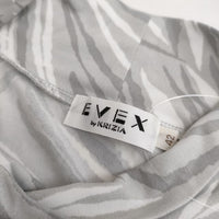EVEX by KRIZIA 柄 ハイネック サイズ42 長袖Ｔシャツ カットソー ロンＴ グレー レディース エヴェックス バイ クリツィア【中古】5-0416M∞