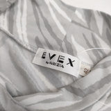 EVEX by KRIZIA 柄 ハイネック サイズ42 長袖Ｔシャツ カットソー ロンＴ グレー レディース エヴェックス バイ クリツィア【中古】5-0416M∞