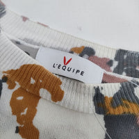 L'EQUIPE コットンシルク 総柄 セーター ニット マルチカラー レディース レキップ【中古】5-0416M∞