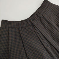 nest Robe 01193-1249 ミニチェックタックプリーツキュロット ウールコットン パンツ ブラウン ネイビー レディース ネストローブ【中古】5-0906T∞