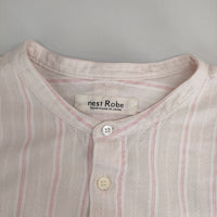 nest Robe 01211-1007 コットンリネンドビーストライプシャツ ワンピース ピンク レディース ネストローブ【中古】5-0405M∞