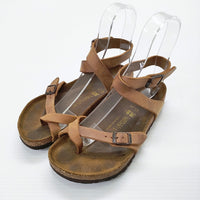 BIRKENSTOCK YARA 23cm アンクルストラップ サンダル ブラウン レディース ビルケンシュトック【中古】5-0313G◎