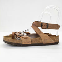 BIRKENSTOCK YARA 23cm アンクルストラップ サンダル ブラウン レディース ビルケンシュトック【中古】5-0313G◎