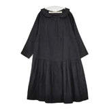 gasa ウールリネン 丸襟 ワンピース ブラック レディース ガサ【中古】5-0906T∞