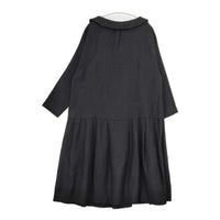 gasa ウールリネン 丸襟 ワンピース ブラック レディース ガサ【中古】5-0906T∞