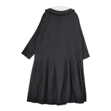 gasa ウールリネン 丸襟 ワンピース ブラック レディース ガサ【中古】5-0906T∞