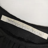 gasa ウールリネン 丸襟 ワンピース ブラック レディース ガサ【中古】5-0906T∞