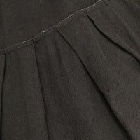 gasa ウールリネン 丸襟 ワンピース ブラック レディース ガサ【中古】5-0906T∞