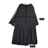 gasa ウールリネン 丸襟 ワンピース ブラック レディース ガサ【中古】5-0906T∞