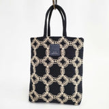 mina perhonen hanaha toast bag aba9726 トーストバッグ トートバッグ ブラック アイボリー レディース ミナペルホネン【中古】5-0929G∞