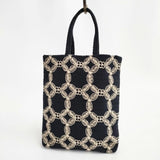 mina perhonen hanaha toast bag aba9726 トーストバッグ トートバッグ ブラック アイボリー レディース ミナペルホネン【中古】5-0929G∞