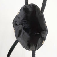 mina perhonen hanaha toast bag aba9726 トーストバッグ トートバッグ ブラック アイボリー レディース ミナペルホネン【中古】5-0929G∞