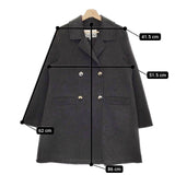 GANNI Wool Midi Jacket ウールミディジャケット F8505 定価78100円 チェスターコート 23AW チャコールグレー レディース ガニー【中古】5-0131A♪