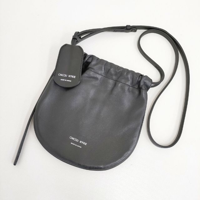 美品 HYKE x CHACOLI LEATHER DRAWSTRING BAG HYKE/CHACOLI leather drawstring bag レザー 巾着 スモールサイズ