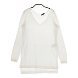 theory コットンニット Vネック 01-3101788 サイズS 長袖 ニット ホワイト レディース セオリー【中古】5-0420M△