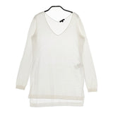 theory コットンニット Vネック 01-3101788 サイズS 長袖 ニット ホワイト レディース セオリー【中古】5-0420M△