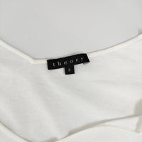 theory コットンニット Vネック 01-3101788 サイズS 長袖 ニット ホワイト レディース セオリー【中古】5-0420M△