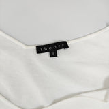 theory コットンニット Vネック 01-3101788 サイズS 長袖 ニット ホワイト レディース セオリー【中古】5-0420M△