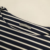 theory luxe ストレッチ素材 ボーダー 長袖Ｔシャツ カットソー ロンＴ ネイビー ホワイト レディース セオリーリュクス【中古】5-0807M∞